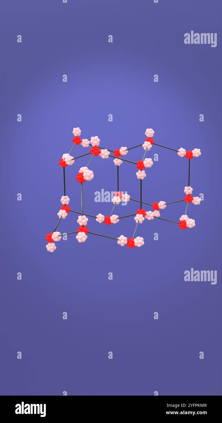 3D-Illustration von Crystal Ice Lattice Stockfoto
