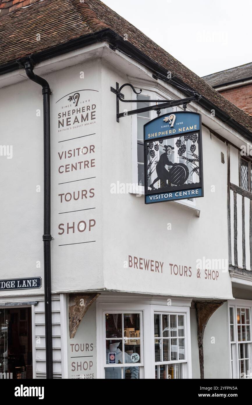 Das Shepherd Neame Besucherzentrum an der Court Street und Partridge Lane in Faversham, Kent. Stockfoto
