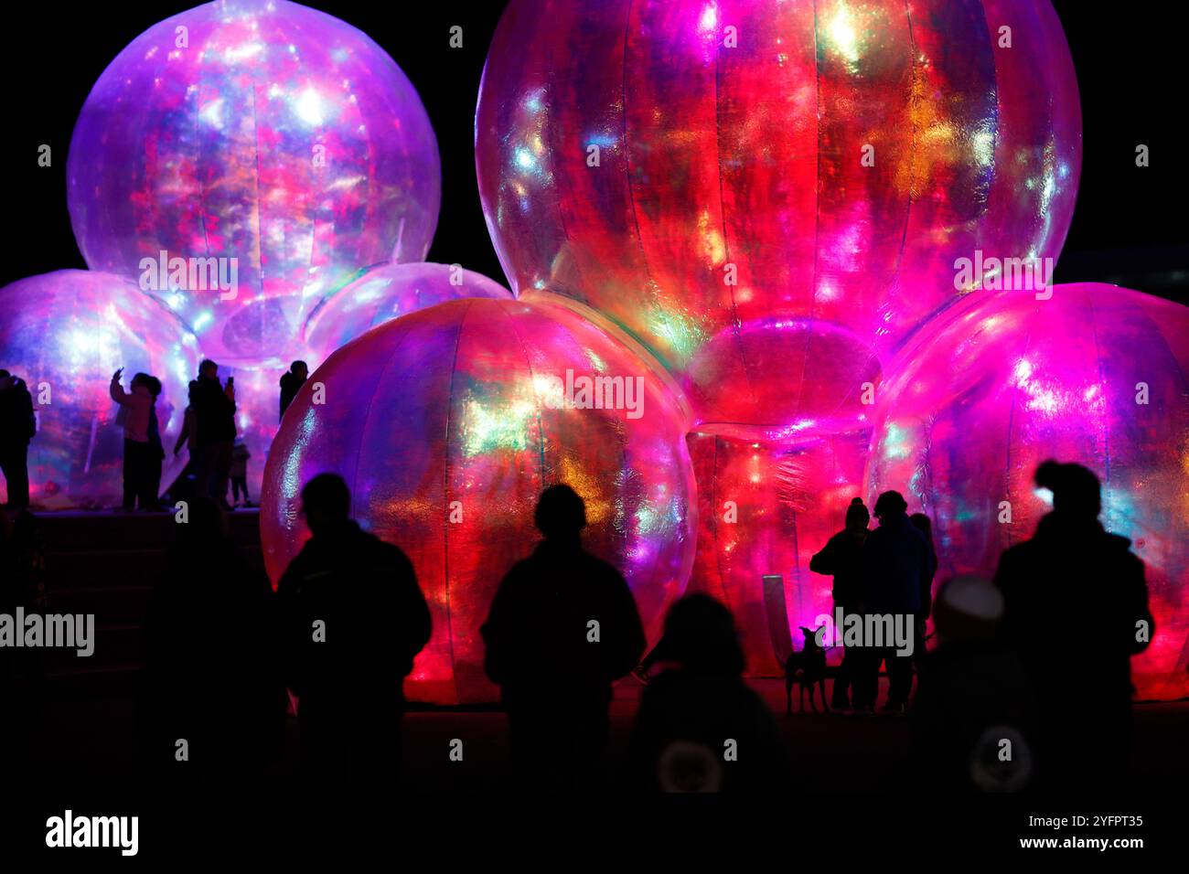 Das Festival der Lichter. Beleuchtungen und künstlerische Arbeiten. Stockfoto