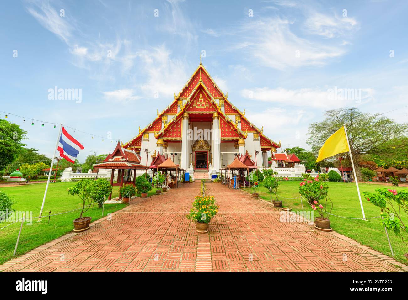 Fantastische Aussicht auf Wihan Phra Mongkhon Bophit, Ayutthaya, Thailand Stockfoto