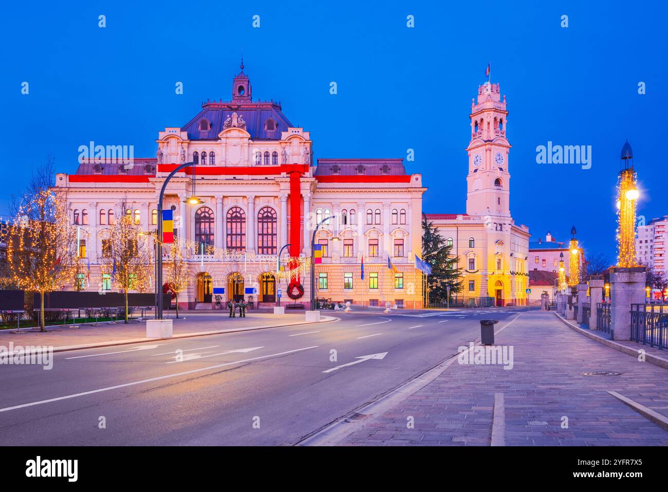 Oradea, Rumänien. Wunderschönes Reiseziel Europa, eine Jugendstilstadt im historischen Crisana - Siebenbürgen. Stockfoto
