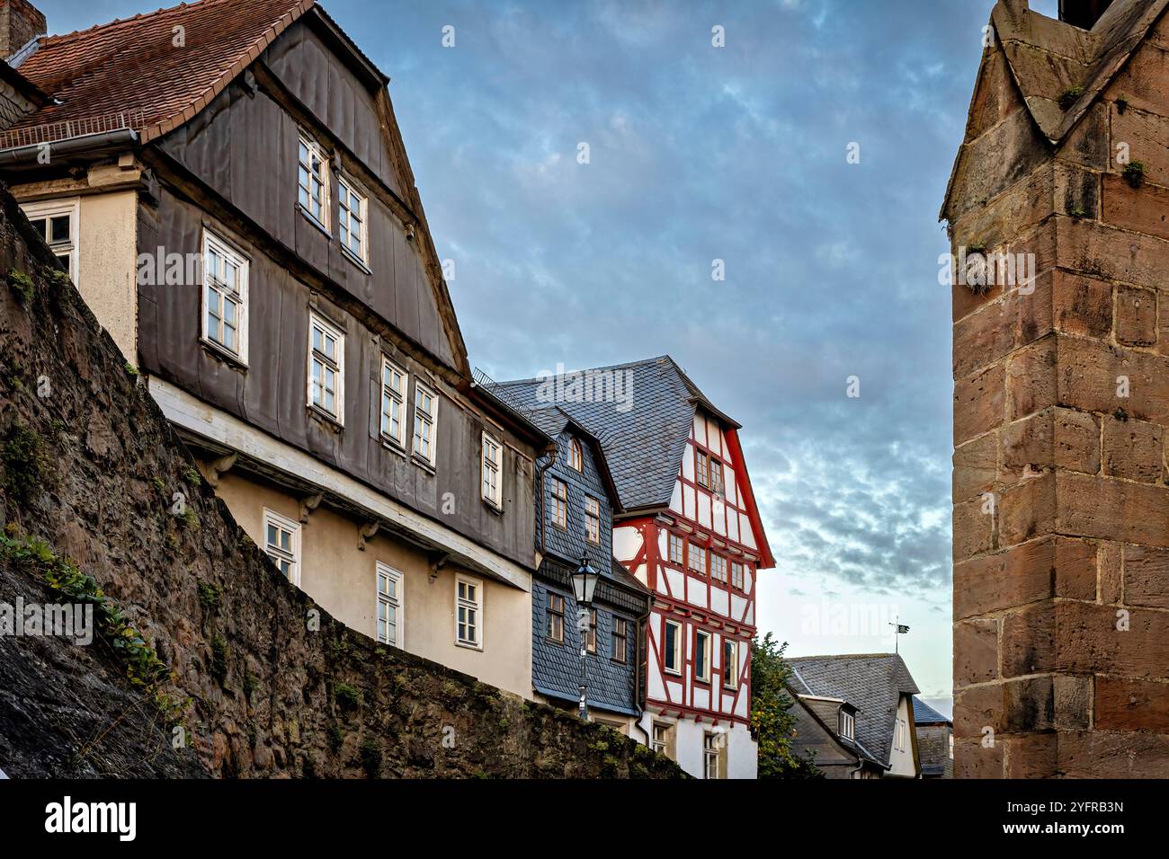 Die historische Stadt Marburg in Hessen Stockfoto