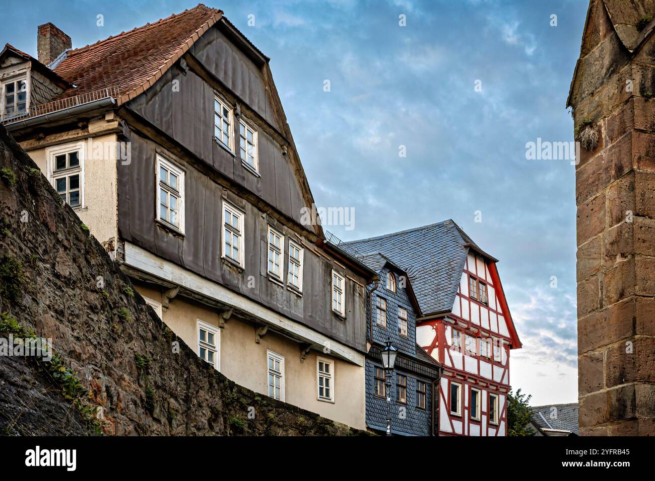 Die historische Stadt Marburg in Hessen Stockfoto