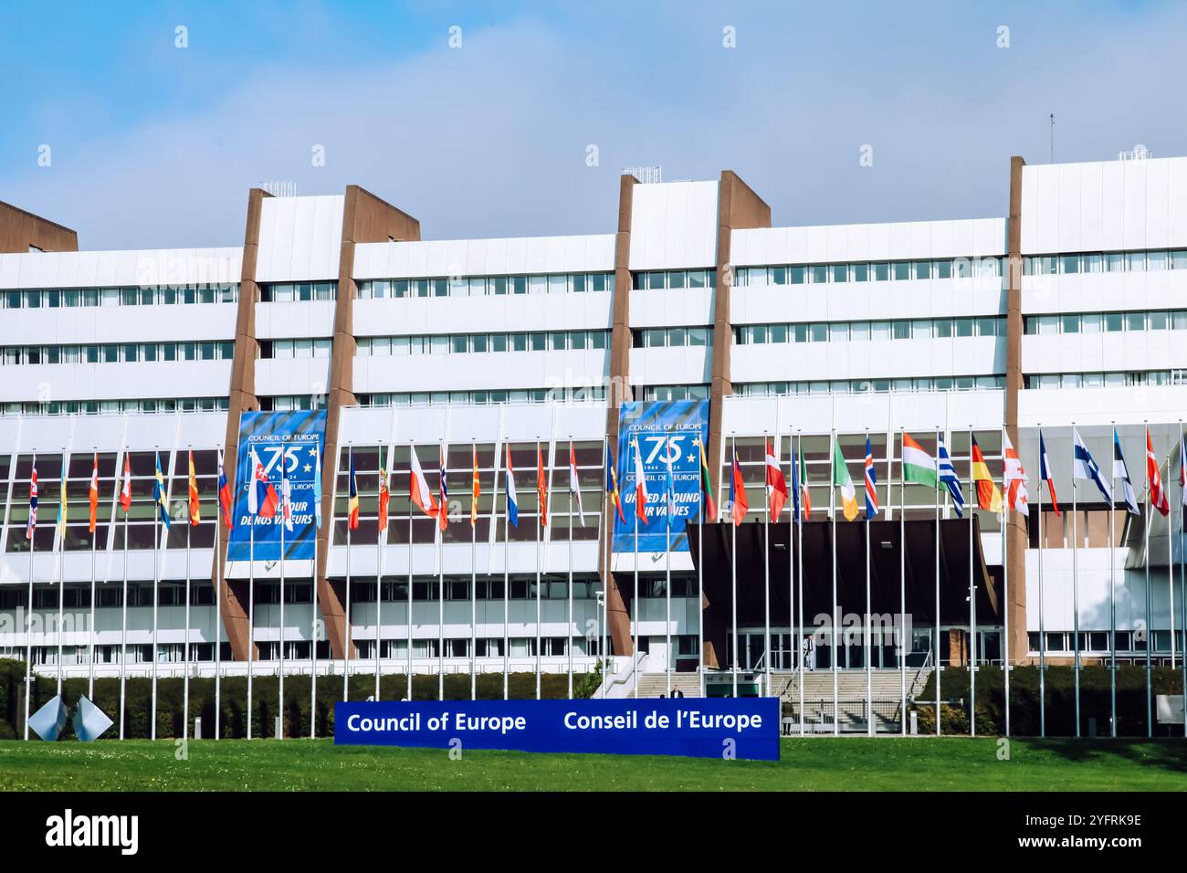 Gebäude des Conseil de l'Europe, Europarat, Europäisches Parlament, 528 Avenue de l'Europe, 67000 Straßburg, Frankreich, 2024 Stockfoto