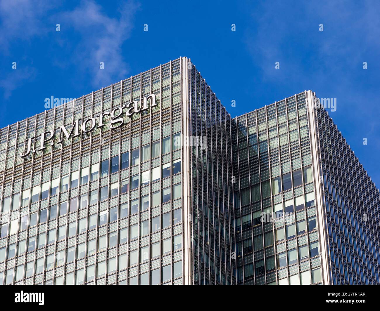 JP Morgan, Hauptsitz, Canary Wharf, Docklands, London, England, Großbritannien, GB. Stockfoto