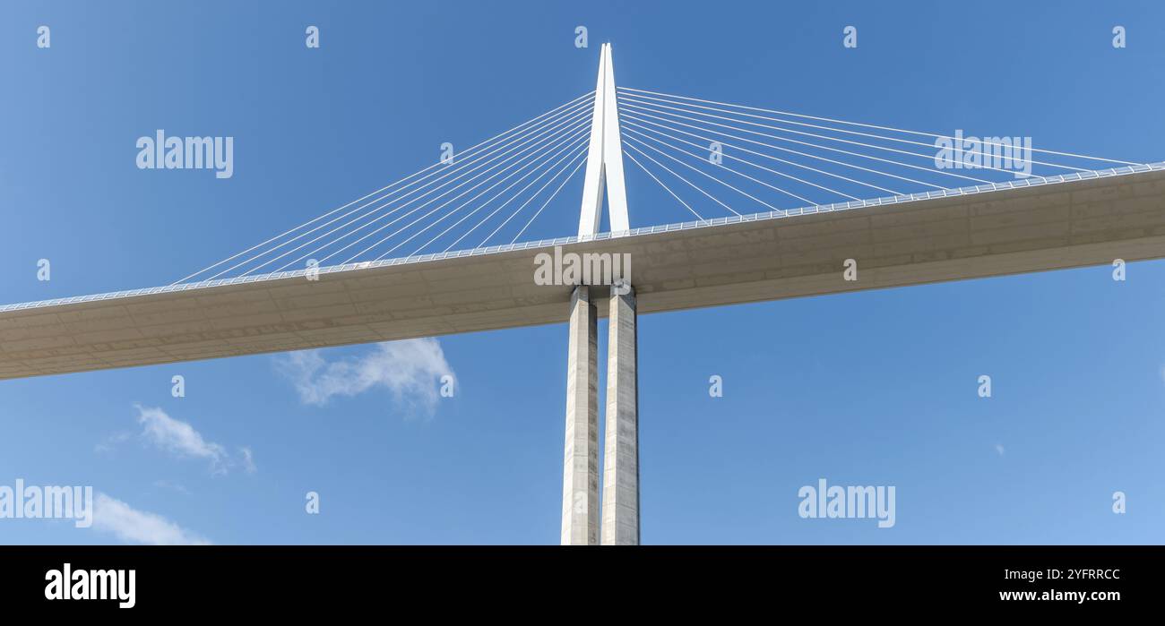 Viadukt Millau, Brücke über das Tarn-Tal. Die höchste Straßenbrücke der Welt. Autobahn A75. Aveyron, Frankreich, Europa Stockfoto