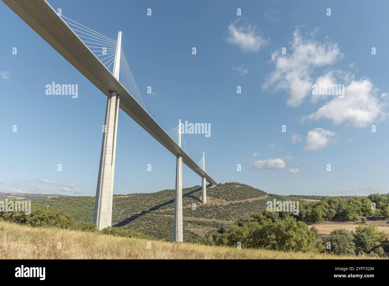 Viadukt Millau, Brücke über das Tarn-Tal. Die höchste Straßenbrücke der Welt. Autobahn A75. Aveyron, Frankreich, Europa Stockfoto