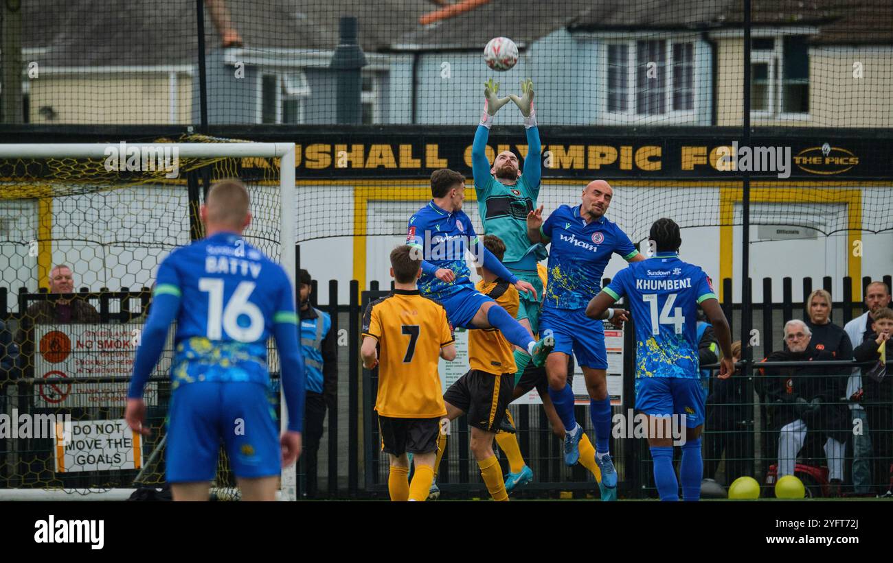 Rushall Olympic gegen Accrington Stanley FA Cup erste Runde Stockfoto