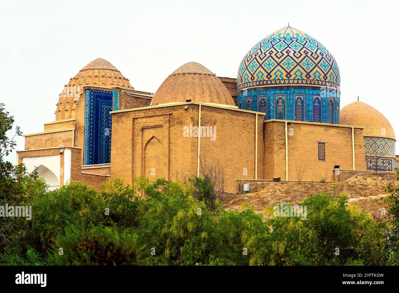 Kazi-Zade Rumi Mausoleum am Shakhi Zinda Memorial Complex of Islamic Architecture, gegründet XI - XII Jahrhundert, Samarkand. Usbekistan. Stockfoto