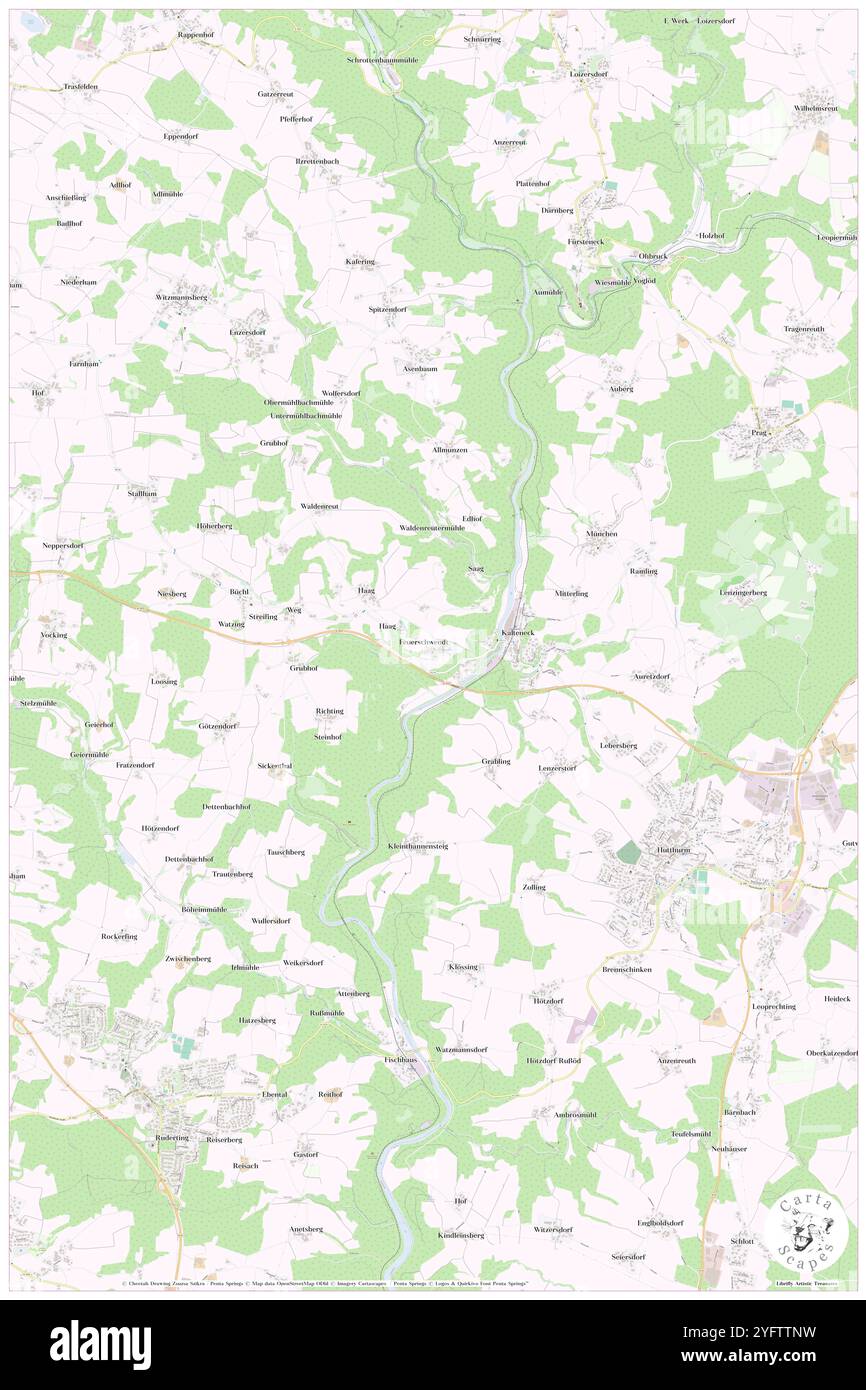 Feuerschwendt, Niederbayern, DE, Deutschland, Bayern, n 48 41' 16'', N 13 26' 36'', Karte, Cartascapes Map, veröffentlicht 2024. Erkunden Sie Cartascapes, eine Karte, die die vielfältigen Landschaften, Kulturen und Ökosysteme der Erde enthüllt. Reisen Sie durch Zeit und Raum und entdecken Sie die Verflechtungen der Vergangenheit, Gegenwart und Zukunft unseres Planeten. Stockfoto