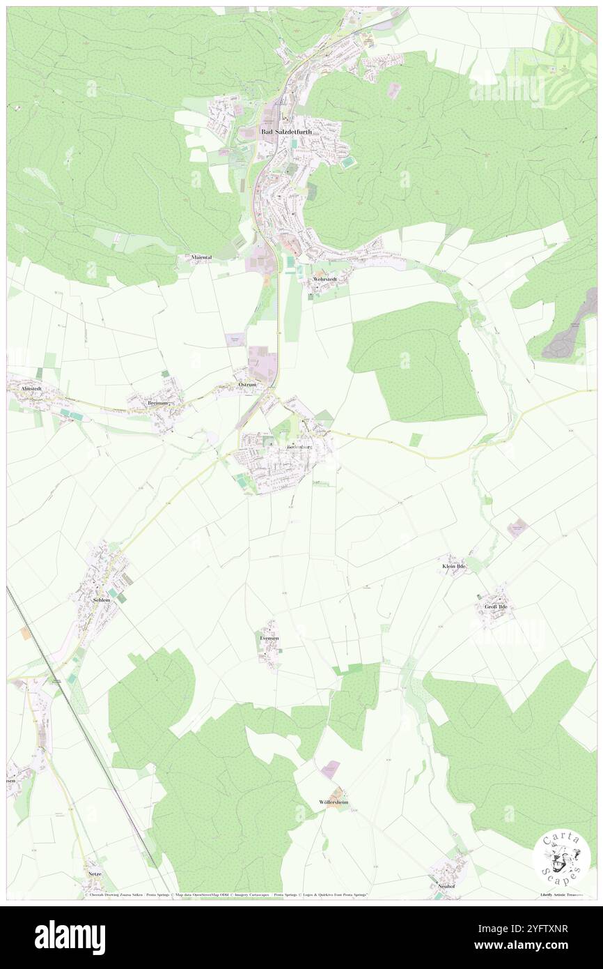 Bodenburg, DE, Deutschland, Niedersachsen, N 52 1' 32'', N 10 0' 32'', Karte, Kartenausgabe 2024. Erkunden Sie Cartascapes, eine Karte, die die vielfältigen Landschaften, Kulturen und Ökosysteme der Erde enthüllt. Reisen Sie durch Zeit und Raum und entdecken Sie die Verflechtungen der Vergangenheit, Gegenwart und Zukunft unseres Planeten. Stockfoto