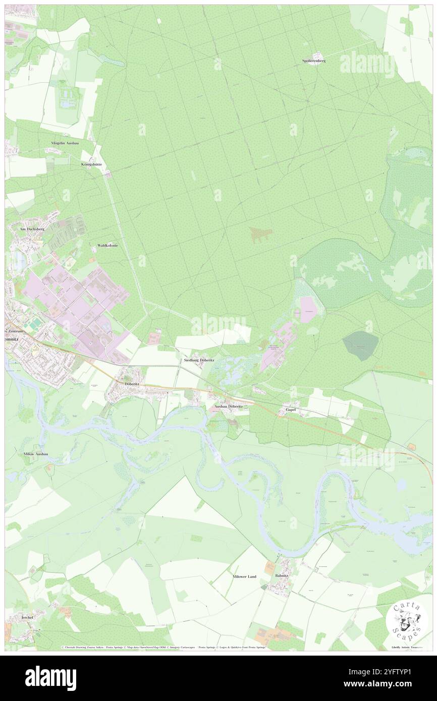 Doberitz, Deutschland, Brandenburg, N 52 31' 27'', N 12 22' 4''', Karte, Cartascapes Map, veröffentlicht 2024. Erkunden Sie Cartascapes, eine Karte, die die vielfältigen Landschaften, Kulturen und Ökosysteme der Erde enthüllt. Reisen Sie durch Zeit und Raum und entdecken Sie die Verflechtungen der Vergangenheit, Gegenwart und Zukunft unseres Planeten. Stockfoto