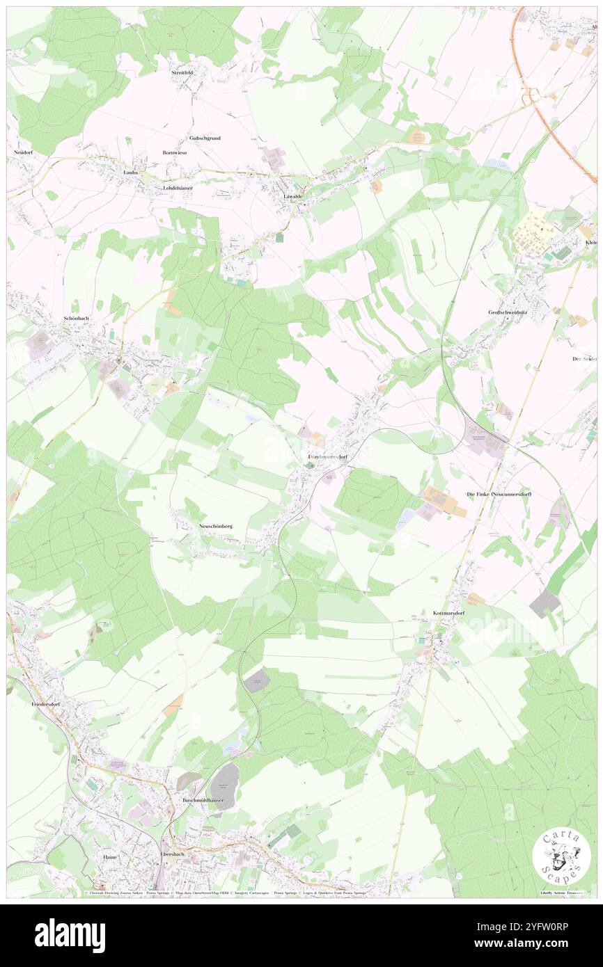 Duerrhennersdorf, DE, Deutschland, Sachsen, N 51 2' 55''', N 14 36' 13''', Karte, Cartascapes Map veröffentlicht 2024. Erkunden Sie Cartascapes, eine Karte, die die vielfältigen Landschaften, Kulturen und Ökosysteme der Erde enthüllt. Reisen Sie durch Zeit und Raum und entdecken Sie die Verflechtungen der Vergangenheit, Gegenwart und Zukunft unseres Planeten. Stockfoto