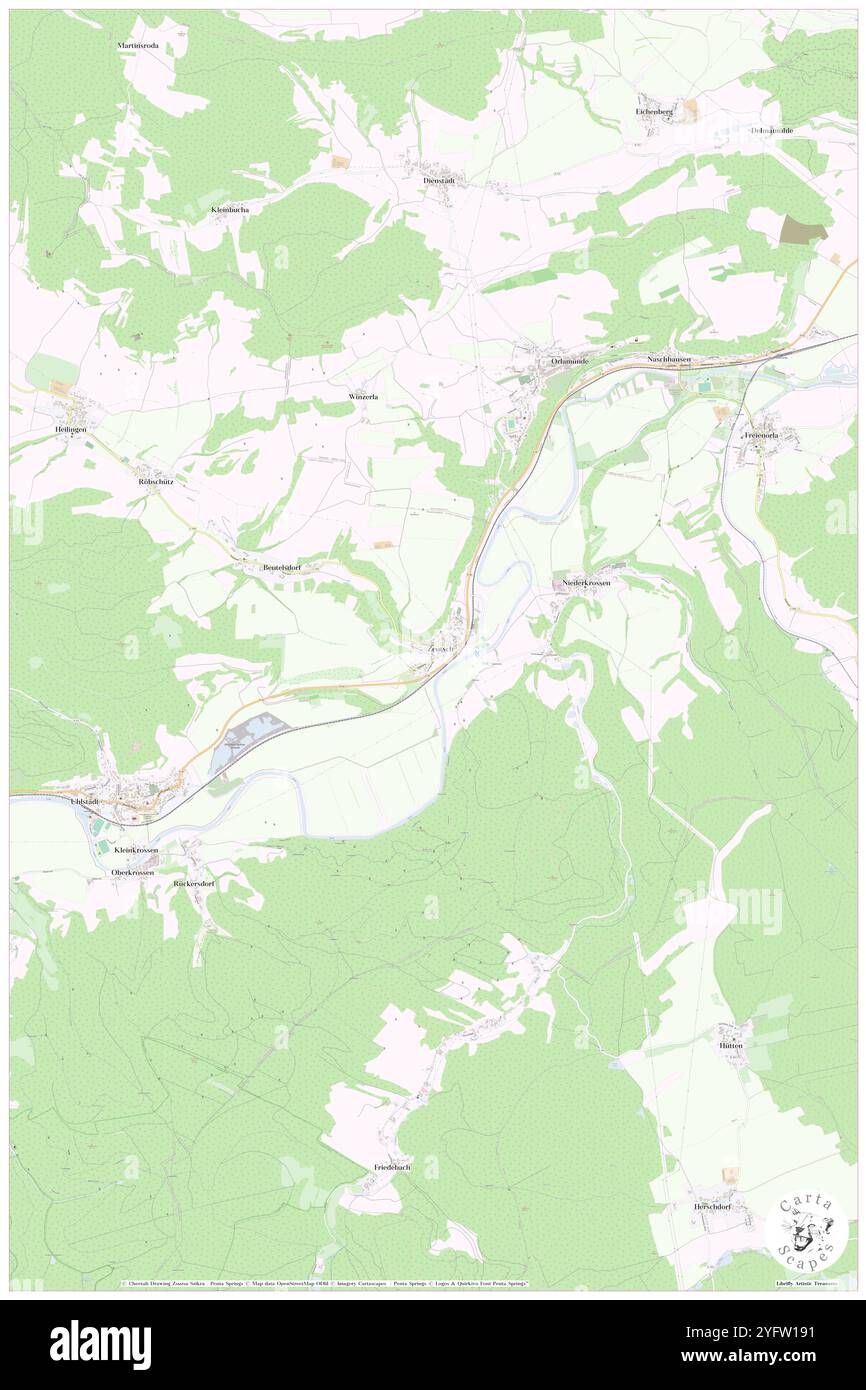 Zeutsch, DE, Deutschland, Thüringen, N 50 45' 12''', N 11 30' 13''', Karte, Cartascapes Map veröffentlicht 2024. Erkunden Sie Cartascapes, eine Karte, die die vielfältigen Landschaften, Kulturen und Ökosysteme der Erde enthüllt. Reisen Sie durch Zeit und Raum und entdecken Sie die Verflechtungen der Vergangenheit, Gegenwart und Zukunft unseres Planeten. Stockfoto