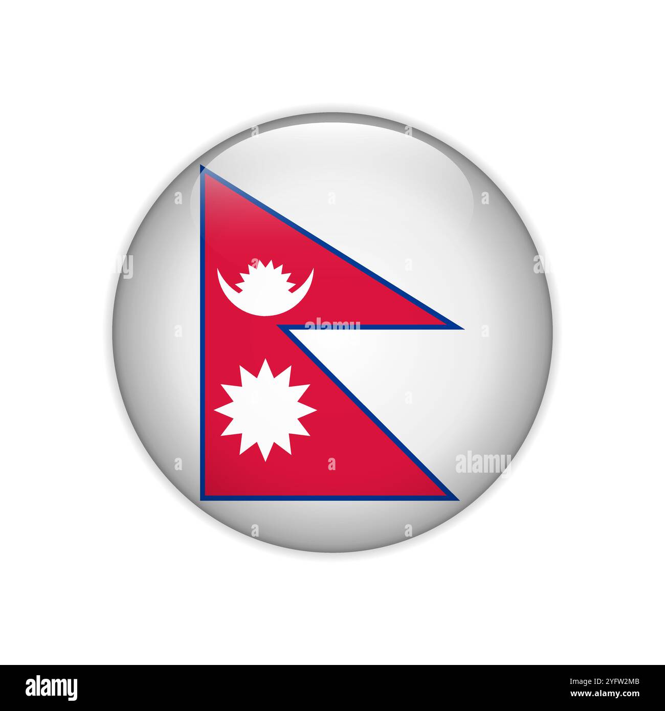 Nepalflagge auf Taste Stock Vektor