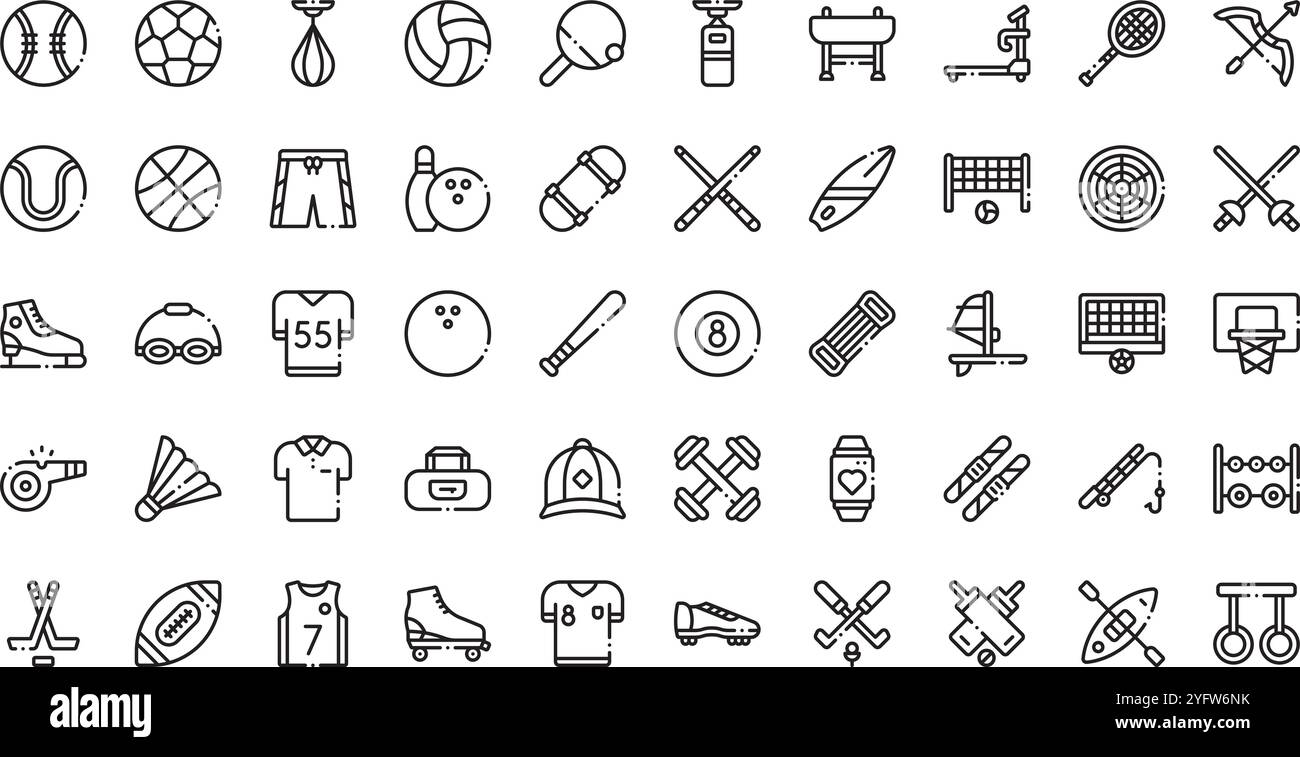 Hochwertige Sammlung von Vektorsymbolen mit editierbarer Kontur. Ideal für professionelle und kreative Projekte. Stock Vektor