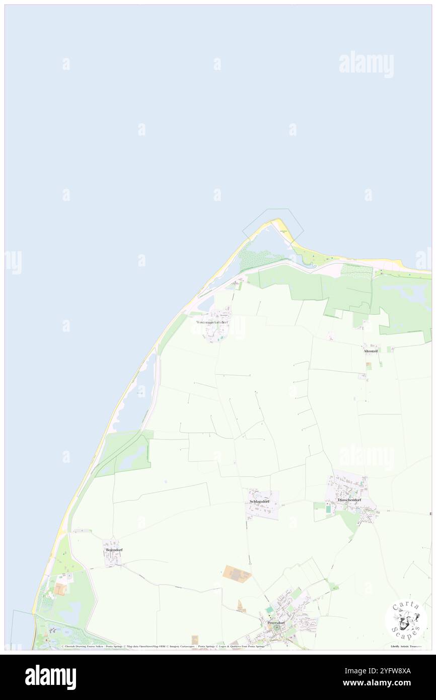 Westermarkelsdorf, DE, Deutschland, Schleswig-Holstein, N 54 31' 16'', N 11 3' 15''', Karte, Karte, Kartenausgabe 2024. Erkunden Sie Cartascapes, eine Karte, die die vielfältigen Landschaften, Kulturen und Ökosysteme der Erde enthüllt. Reisen Sie durch Zeit und Raum und entdecken Sie die Verflechtungen der Vergangenheit, Gegenwart und Zukunft unseres Planeten. Stockfoto