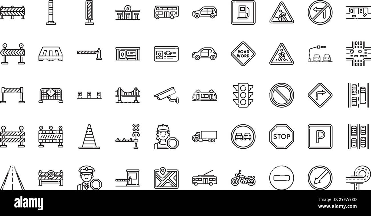 Hochwertige Sammlung von Vektorsymbolen mit editierbarer Kontur. Ideal für professionelle und kreative Projekte. Stock Vektor