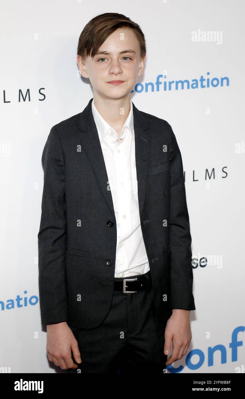 Jaeden Lieberher bei der Premiere von „The Confirmation“ in Los Angeles am 15. März 2016 im NeueHouse in Hollywood, USA. Stockfoto