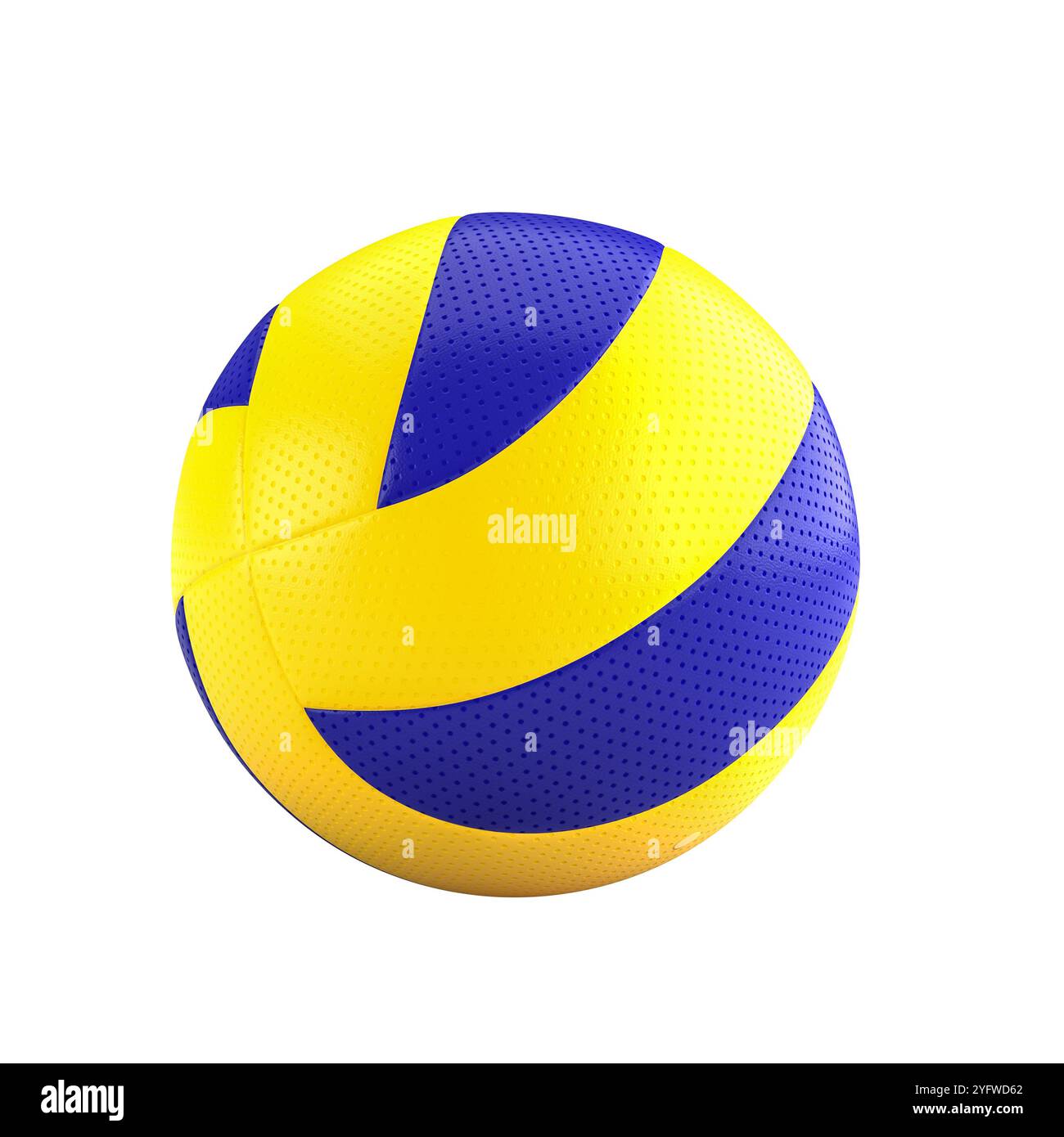 Realistischer Volleyballball, der sich auf transparentem Hintergrund dreht Stockfoto