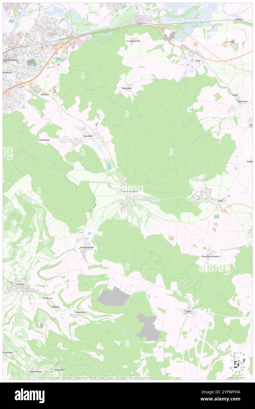 Kloster Langheim, Oberfranken, Deutschland, Bayern, n 50 6' 41'', N 11 6' 39'', Karte, Cartascapes Map, veröffentlicht 2024. Erkunden Sie Cartascapes, eine Karte, die die vielfältigen Landschaften, Kulturen und Ökosysteme der Erde enthüllt. Reisen Sie durch Zeit und Raum und entdecken Sie die Verflechtungen der Vergangenheit, Gegenwart und Zukunft unseres Planeten. Stockfoto