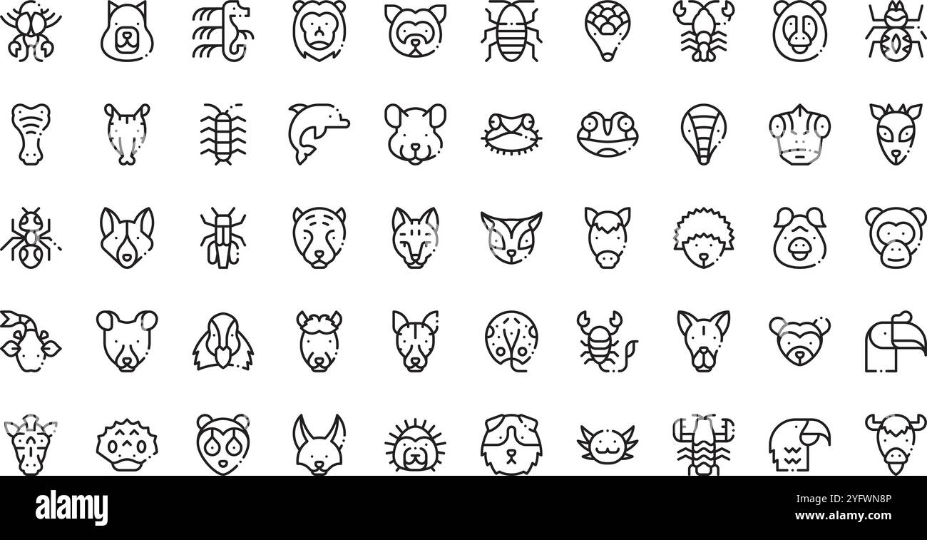 Hochwertige Sammlung von Vektorsymbolen mit editierbarer Kontur. Ideal für professionelle und kreative Projekte. Stock Vektor