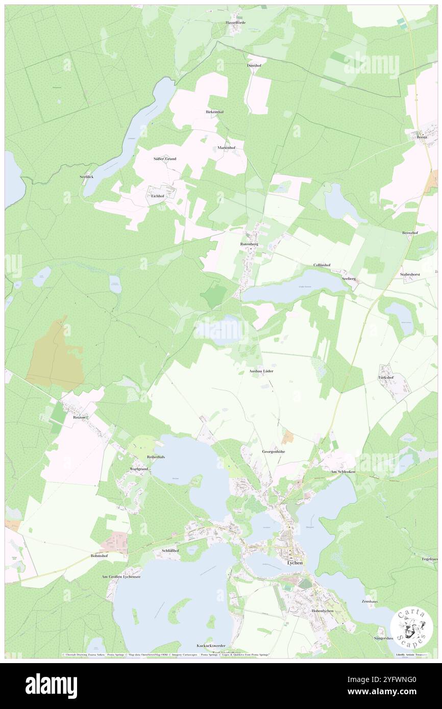 Stiepensee, DE, Deutschland, N 53 14' 26'', N 13 17' 57'', Karte, Cartascapes Map, veröffentlicht 2024. Erkunden Sie Cartascapes, eine Karte, die die vielfältigen Landschaften, Kulturen und Ökosysteme der Erde enthüllt. Reisen Sie durch Zeit und Raum und entdecken Sie die Verflechtungen der Vergangenheit, Gegenwart und Zukunft unseres Planeten. Stockfoto