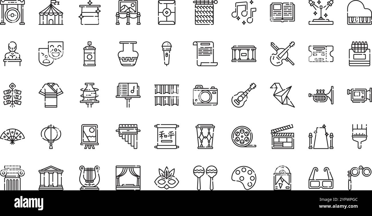 Hochwertige Sammlung von Vektorsymbolen mit editierbarer Kontur. Ideal für professionelle und kreative Projekte. Stock Vektor