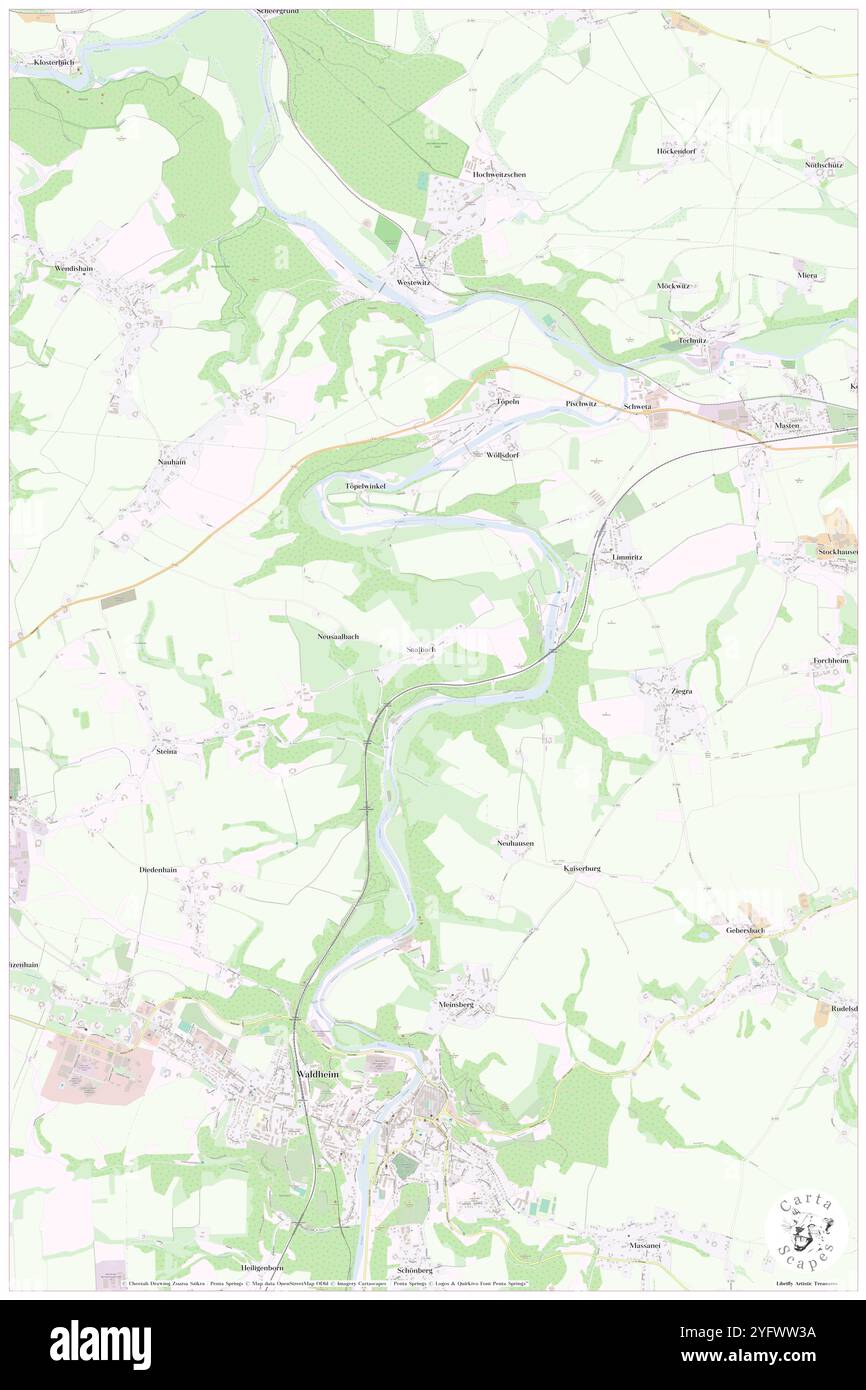 Saalbach, DE, Deutschland, Sachsen, N 51 6' 31'', N 13 1' 46'', Karte, Kartenausgabe 2024. Erkunden Sie Cartascapes, eine Karte, die die vielfältigen Landschaften, Kulturen und Ökosysteme der Erde enthüllt. Reisen Sie durch Zeit und Raum und entdecken Sie die Verflechtungen der Vergangenheit, Gegenwart und Zukunft unseres Planeten. Stockfoto