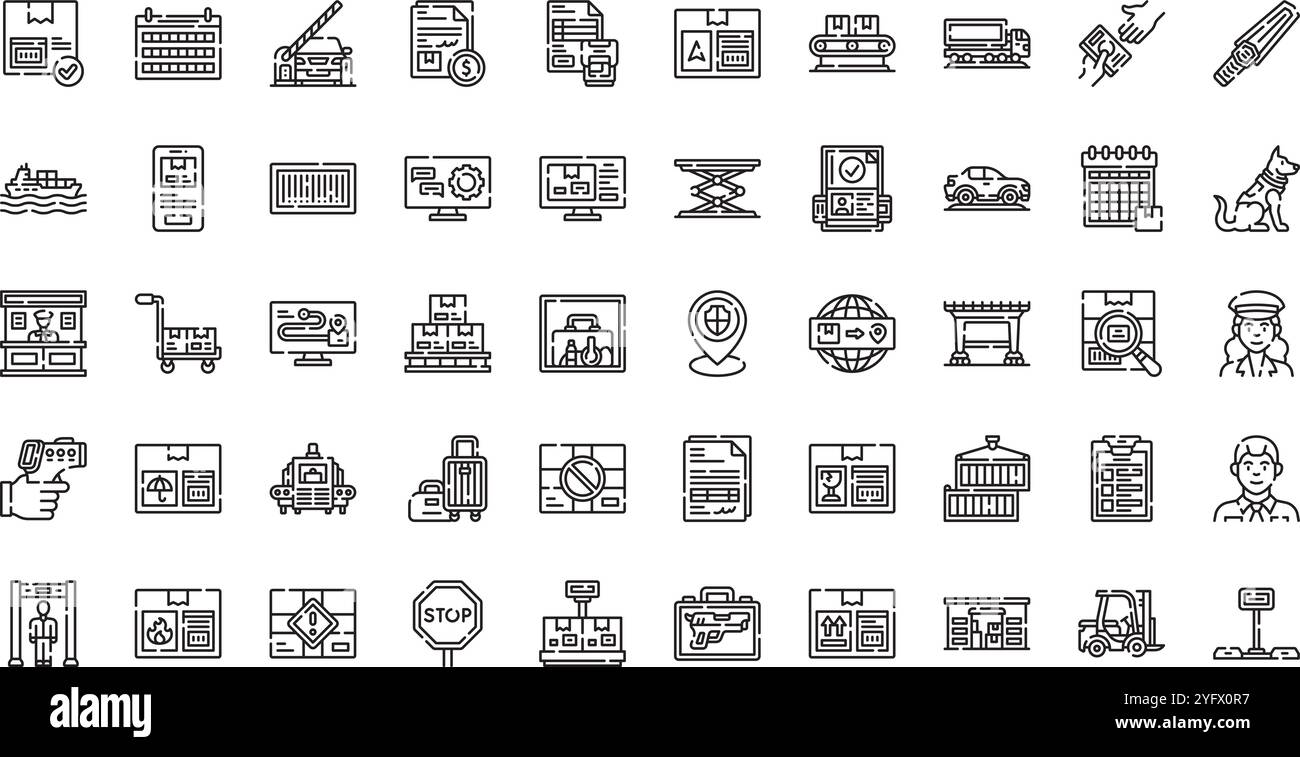 Hochwertige Sammlung von Vektorsymbolen mit editierbarer Kontur. Ideal für professionelle und kreative Projekte. Stock Vektor