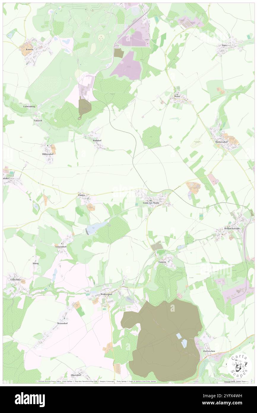 Linda B. Weida, DE, Deutschland, Thüringen, N 50 47' 59''', N 12 11' 59''', Karte, Kartenausgabe 2024. Erkunden Sie Cartascapes, eine Karte, die die vielfältigen Landschaften, Kulturen und Ökosysteme der Erde enthüllt. Reisen Sie durch Zeit und Raum und entdecken Sie die Verflechtungen der Vergangenheit, Gegenwart und Zukunft unseres Planeten. Stockfoto