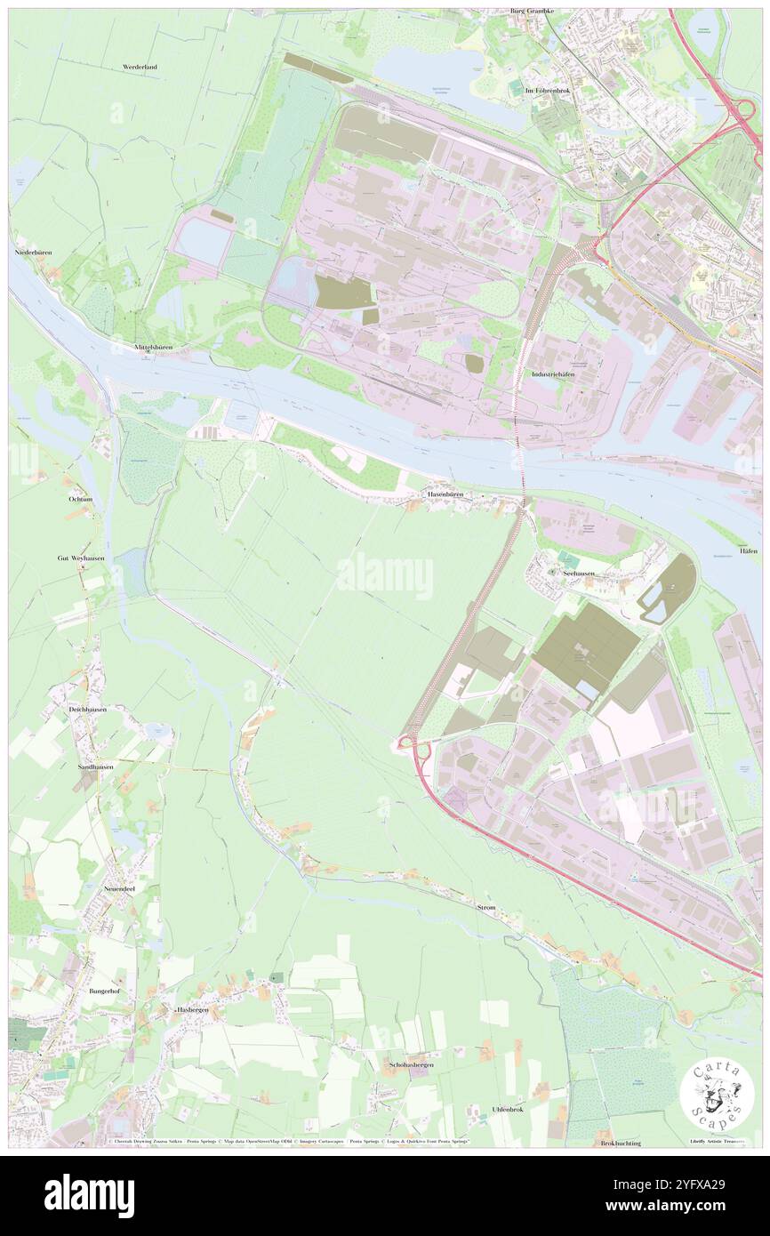 Seehausen, DE, Deutschland, Niedersachsen, N 53 12' 4''', N 8 59' 23''', Karte, Cartascapes Map veröffentlicht 2024. Erkunden Sie Cartascapes, eine Karte, die die vielfältigen Landschaften, Kulturen und Ökosysteme der Erde enthüllt. Reisen Sie durch Zeit und Raum und entdecken Sie die Verflechtungen der Vergangenheit, Gegenwart und Zukunft unseres Planeten. Stockfoto