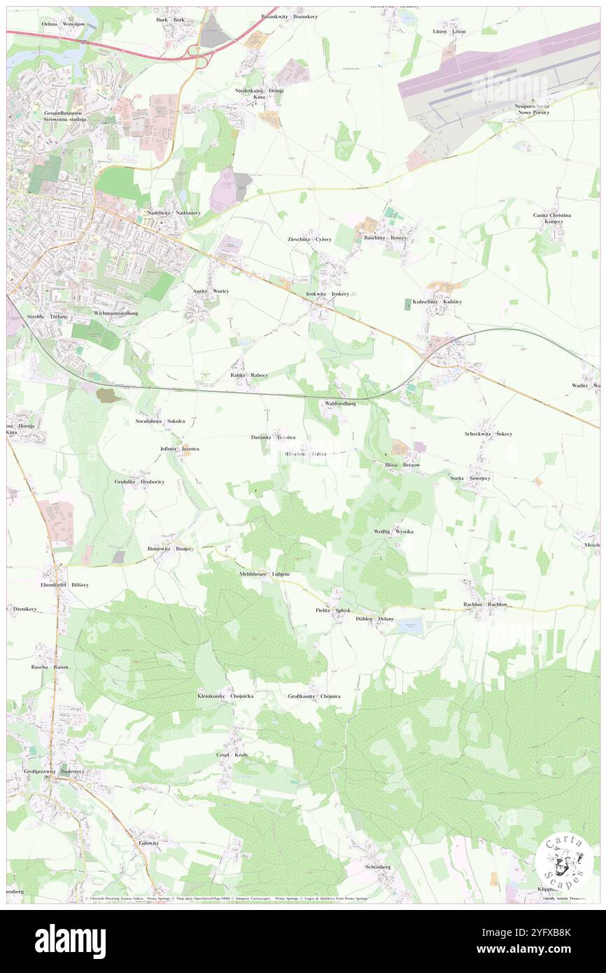 Rieschen, Deutschland, Sachsen, N 51 9' 11''', N 14 29' 0''', Karte, Cartascapes Map, veröffentlicht 2024. Erkunden Sie Cartascapes, eine Karte, die die vielfältigen Landschaften, Kulturen und Ökosysteme der Erde enthüllt. Reisen Sie durch Zeit und Raum und entdecken Sie die Verflechtungen der Vergangenheit, Gegenwart und Zukunft unseres Planeten. Stockfoto