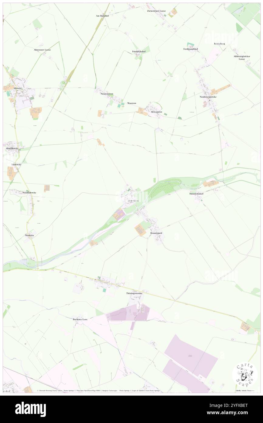 Altwriezen, Deutschland, Brandenburg, N 52 44' 20'', N 14 12' 29''', Karte, Cartascapes Map, veröffentlicht 2024. Erkunden Sie Cartascapes, eine Karte, die die vielfältigen Landschaften, Kulturen und Ökosysteme der Erde enthüllt. Reisen Sie durch Zeit und Raum und entdecken Sie die Verflechtungen der Vergangenheit, Gegenwart und Zukunft unseres Planeten. Stockfoto