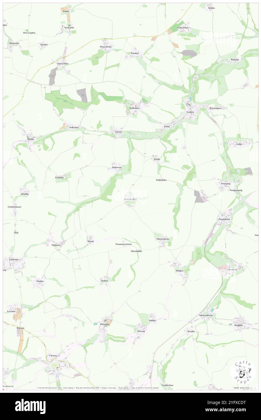 Praterschuetz, DE, Deutschland, Sachsen, N 51 8' 28''', N 13 16' 18''', Karte, Cartascapes Map, veröffentlicht 2024. Erkunden Sie Cartascapes, eine Karte, die die vielfältigen Landschaften, Kulturen und Ökosysteme der Erde enthüllt. Reisen Sie durch Zeit und Raum und entdecken Sie die Verflechtungen der Vergangenheit, Gegenwart und Zukunft unseres Planeten. Stockfoto