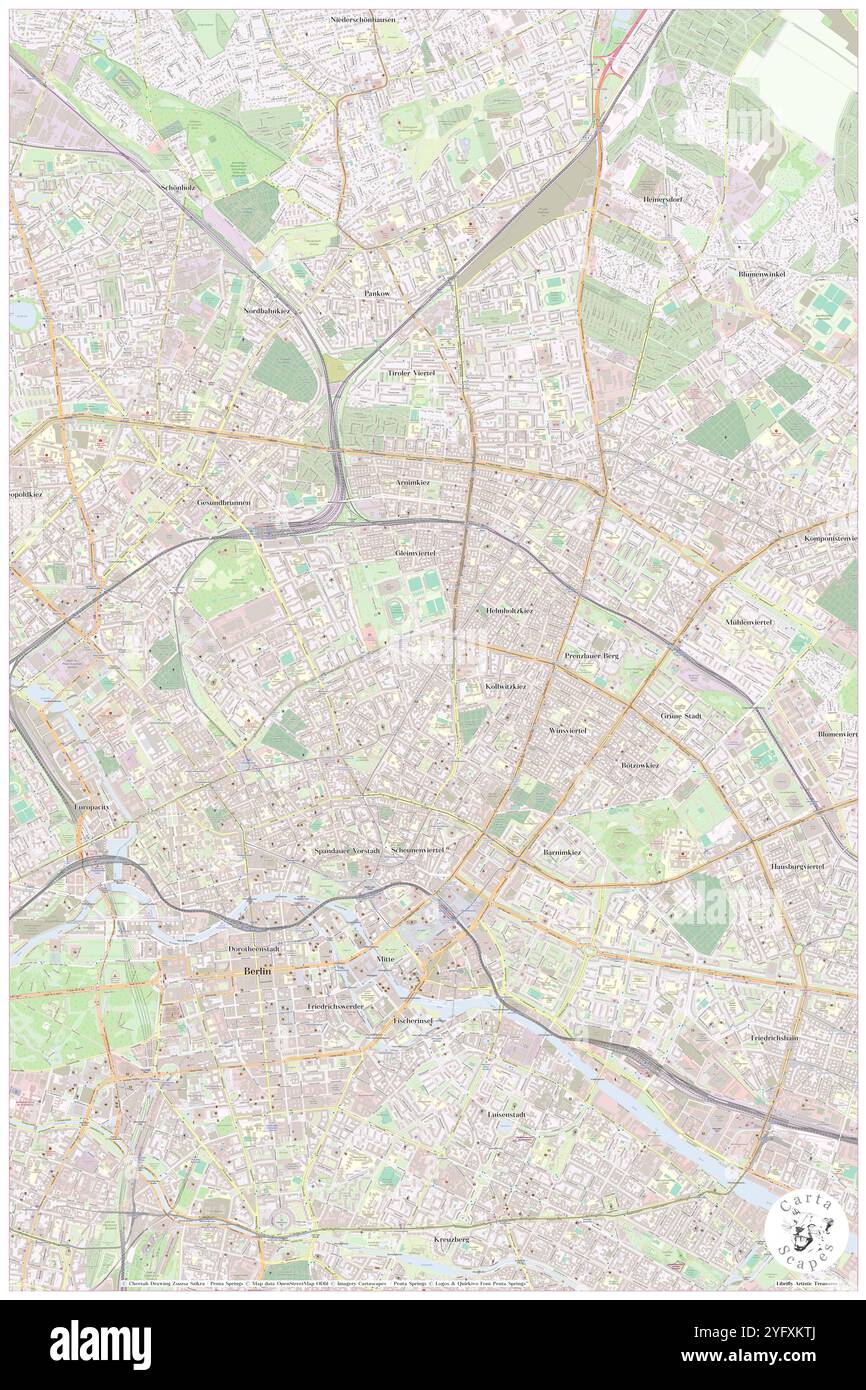 Pratergarten, DE, Deutschland, Berlin, N 52 32' 24'', N 13 24' 35'', Karte, Cartascapes Map, veröffentlicht 2024. Erkunden Sie Cartascapes, eine Karte, die die vielfältigen Landschaften, Kulturen und Ökosysteme der Erde enthüllt. Reisen Sie durch Zeit und Raum und entdecken Sie die Verflechtungen der Vergangenheit, Gegenwart und Zukunft unseres Planeten. Stockfoto