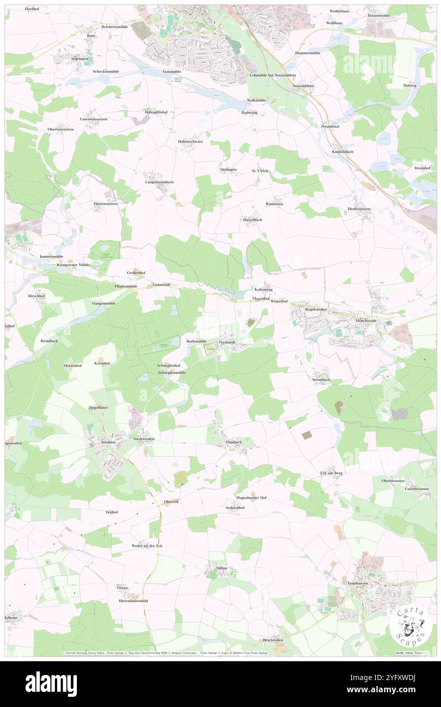 Regelsweiler, Regierungsbezirk Stuttgart, DE, Deutschland, Baden-Württemberg, n 49 1' 7''', N 10 19' 33'', Karte, Cartascapes Map, veröffentlicht 2024. Erkunden Sie Cartascapes, eine Karte, die die vielfältigen Landschaften, Kulturen und Ökosysteme der Erde enthüllt. Reisen Sie durch Zeit und Raum und entdecken Sie die Verflechtungen der Vergangenheit, Gegenwart und Zukunft unseres Planeten. Stockfoto