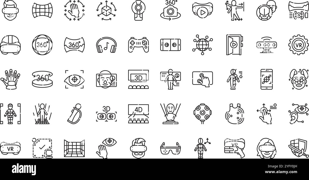 Hochwertige Sammlung von Vektorsymbolen mit editierbarer Kontur. Ideal für professionelle und kreative Projekte. Stock Vektor