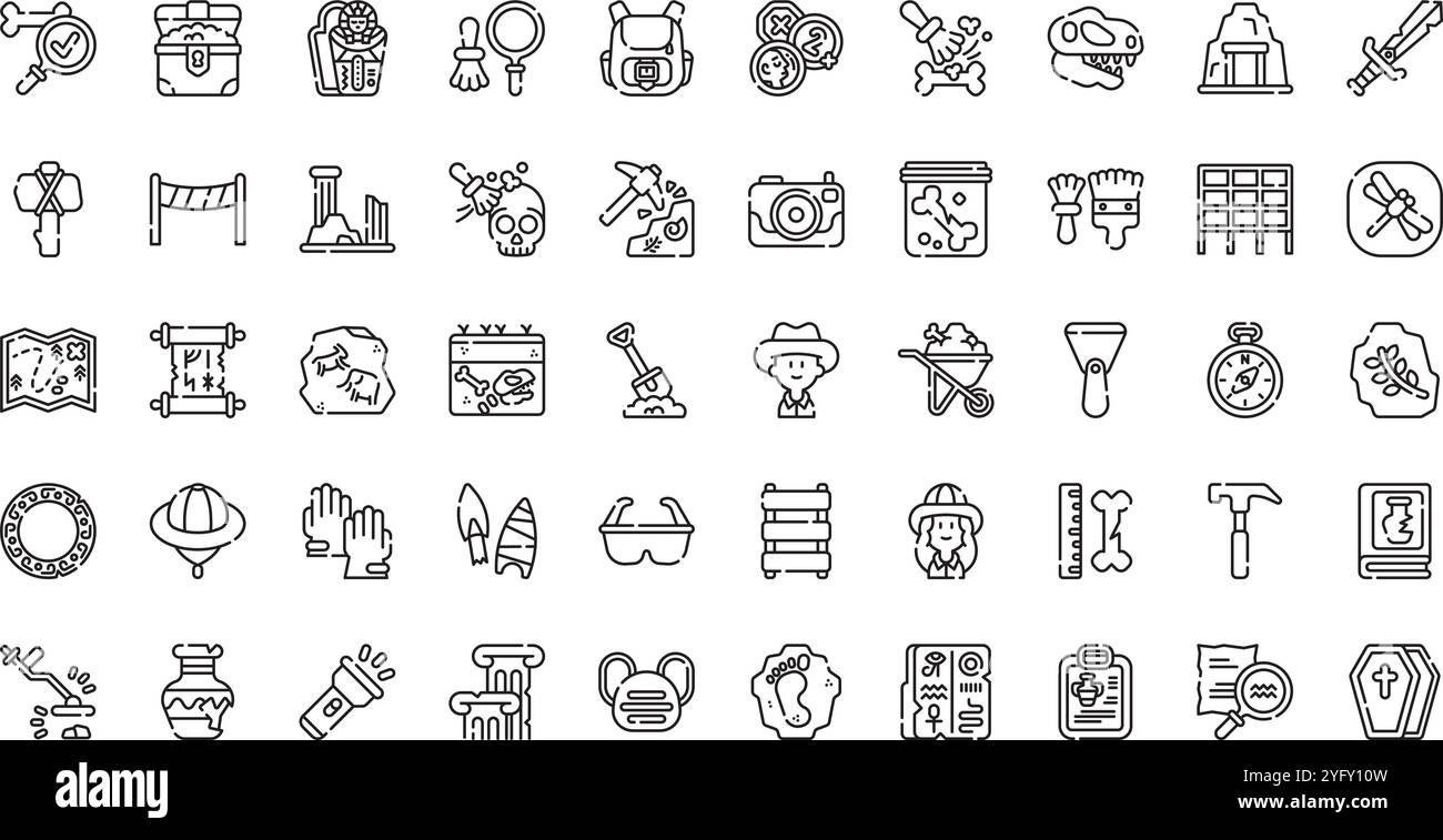 Hochwertige Sammlung von Vektorsymbolen mit editierbarer Kontur. Ideal für professionelle und kreative Projekte. Stock Vektor