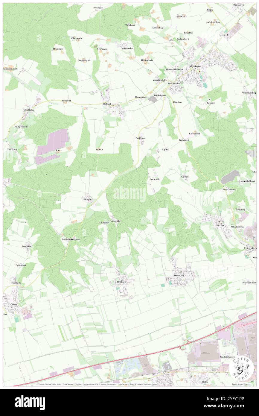 Dornwanger Holz, DE, Deutschland, Bayern, N 48 41' 10''', N 12 24' 52''', Karte, Cartascapes Map, veröffentlicht 2024. Erkunden Sie Cartascapes, eine Karte, die die vielfältigen Landschaften, Kulturen und Ökosysteme der Erde enthüllt. Reisen Sie durch Zeit und Raum und entdecken Sie die Verflechtungen der Vergangenheit, Gegenwart und Zukunft unseres Planeten. Stockfoto