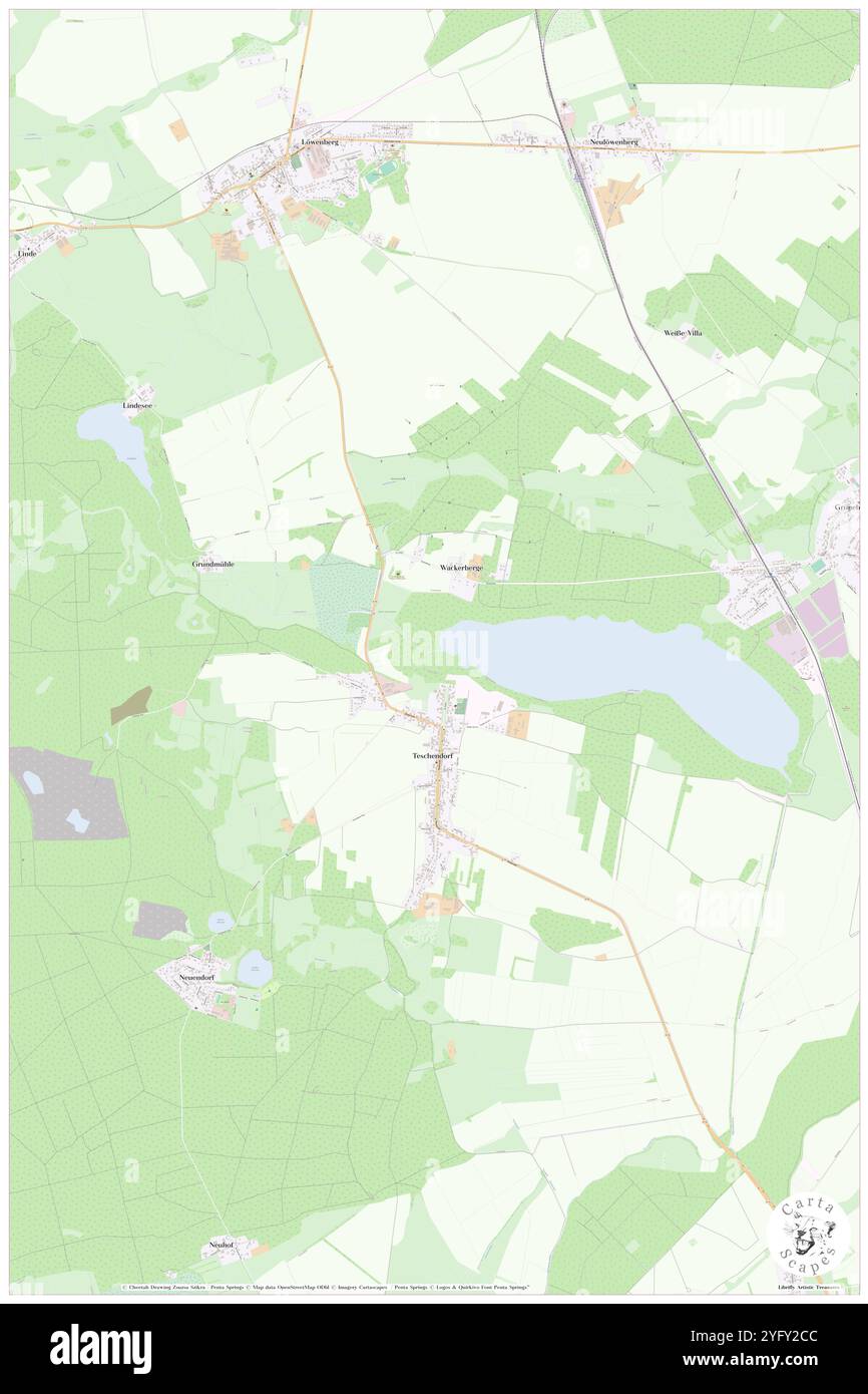 Fliessgraben, Deutschland, Brandenburg, N 52 51' 45''', N 13 10' 22''', Karte, Cartascapes Map, veröffentlicht 2024. Erkunden Sie Cartascapes, eine Karte, die die vielfältigen Landschaften, Kulturen und Ökosysteme der Erde enthüllt. Reisen Sie durch Zeit und Raum und entdecken Sie die Verflechtungen der Vergangenheit, Gegenwart und Zukunft unseres Planeten. Stockfoto