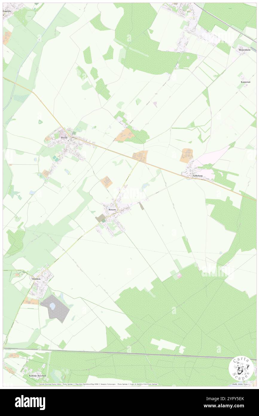 Retzow, Deutschland, Brandenburg, N 52 37' 29'', N 12 41' 7''', Karte, Cartascapes Map, veröffentlicht 2024. Erkunden Sie Cartascapes, eine Karte, die die vielfältigen Landschaften, Kulturen und Ökosysteme der Erde enthüllt. Reisen Sie durch Zeit und Raum und entdecken Sie die Verflechtungen der Vergangenheit, Gegenwart und Zukunft unseres Planeten. Stockfoto