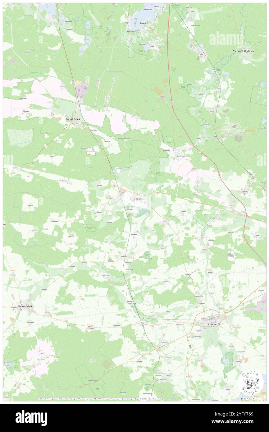 Golssen, Deutschland, Brandenburg, N 51 58' 19'', N 13 36' 4''', Karte, Cartascapes Map, veröffentlicht 2024. Erkunden Sie Cartascapes, eine Karte, die die vielfältigen Landschaften, Kulturen und Ökosysteme der Erde enthüllt. Reisen Sie durch Zeit und Raum und entdecken Sie die Verflechtungen der Vergangenheit, Gegenwart und Zukunft unseres Planeten. Stockfoto