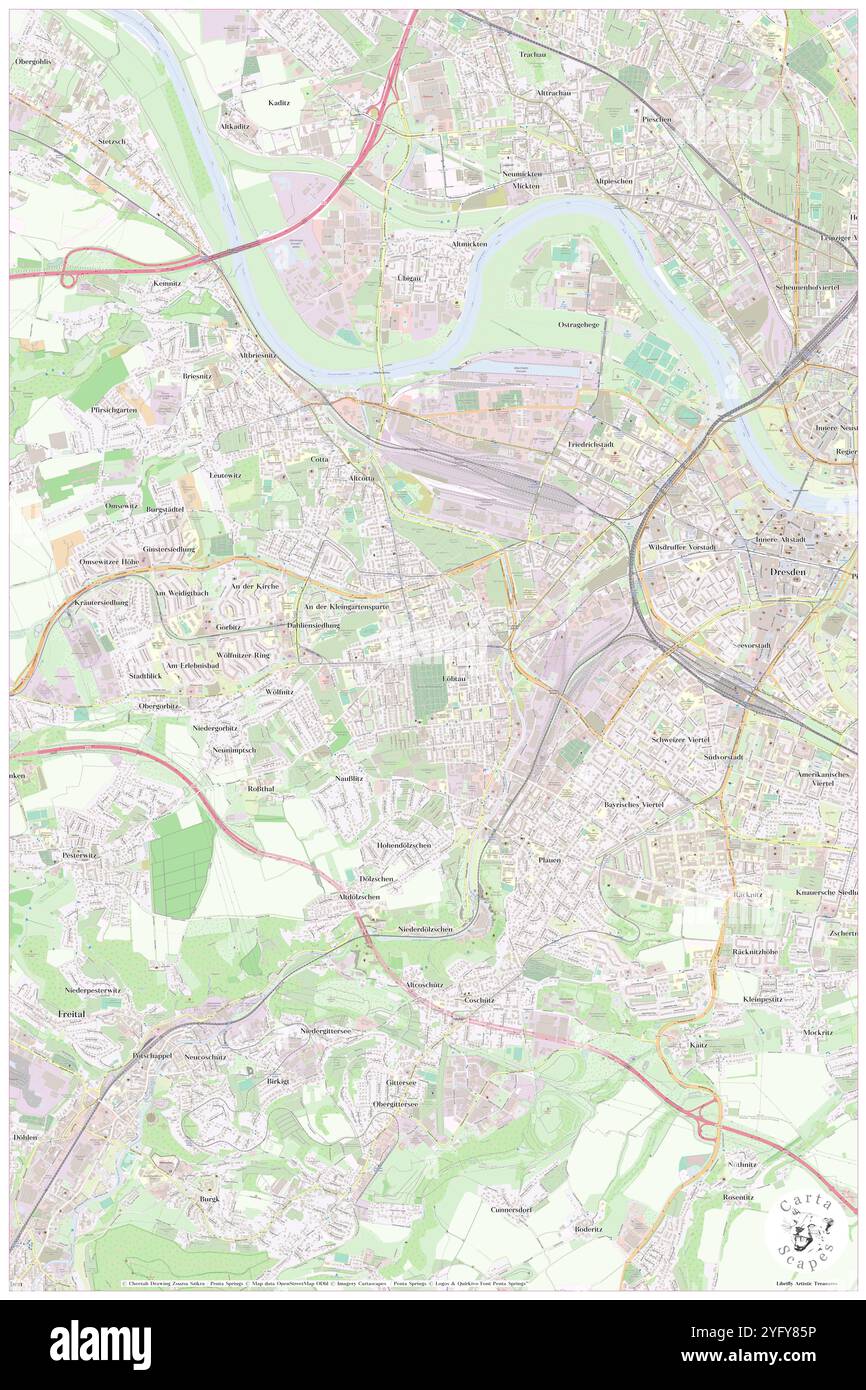 Kandler S, DE, Deutschland, Sachsen, N 51 2' 36''', N 13 41' 45''', Karte, Cartascapes Map, veröffentlicht 2024. Erkunden Sie Cartascapes, eine Karte, die die vielfältigen Landschaften, Kulturen und Ökosysteme der Erde enthüllt. Reisen Sie durch Zeit und Raum und entdecken Sie die Verflechtungen der Vergangenheit, Gegenwart und Zukunft unseres Planeten. Stockfoto