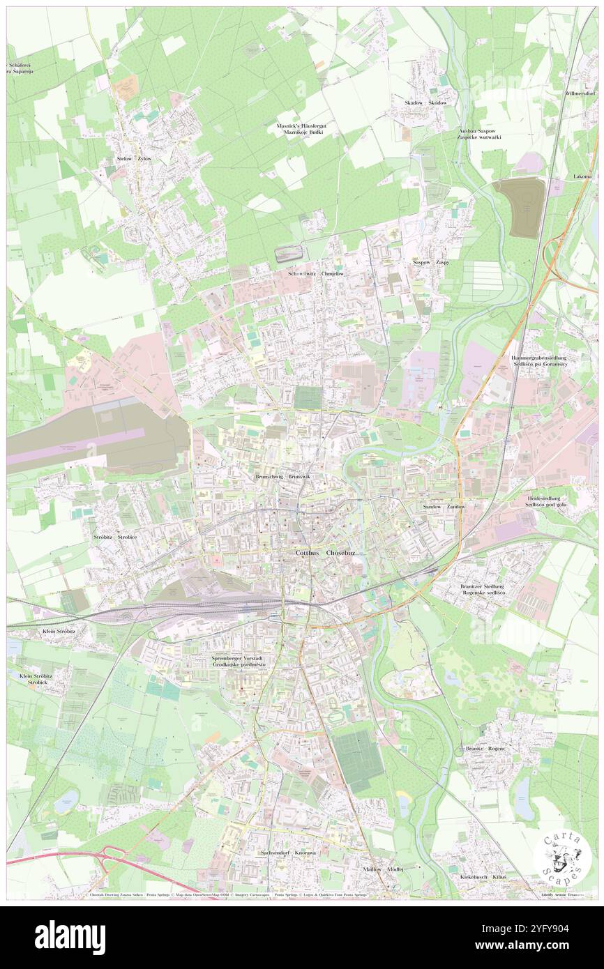 Brunschwig, Deutschland, Brandenburg, N 51 46' 1'', N 14 19' 54''', Karte, Cartascapes Map, veröffentlicht 2024. Erkunden Sie Cartascapes, eine Karte, die die vielfältigen Landschaften, Kulturen und Ökosysteme der Erde enthüllt. Reisen Sie durch Zeit und Raum und entdecken Sie die Verflechtungen der Vergangenheit, Gegenwart und Zukunft unseres Planeten. Stockfoto