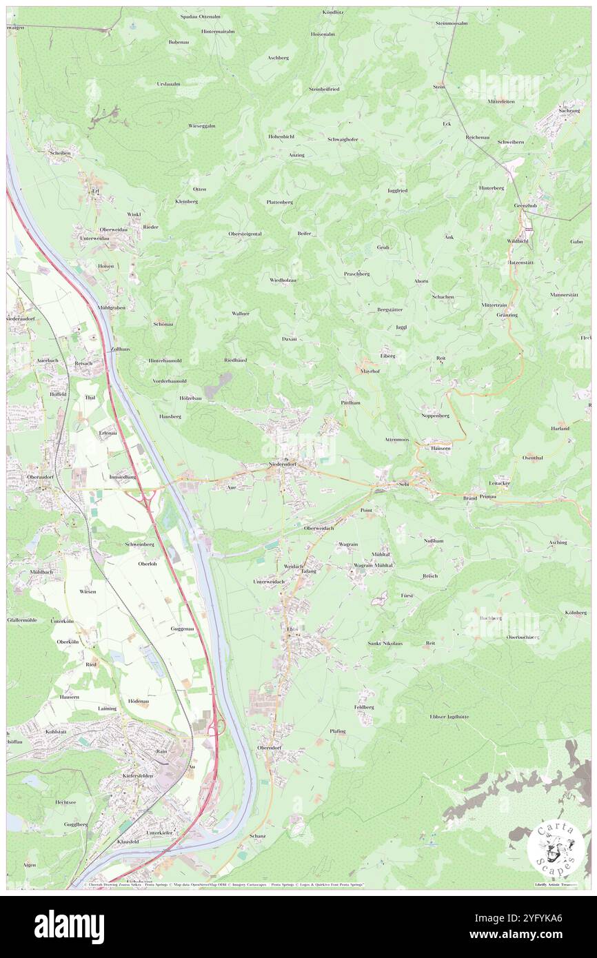 Niederndorf, Niederbayern, DE, Deutschland, Bayern, n 48 32' 57''', N 13 39' 58''', Karte, Cartascapes Map, veröffentlicht 2024. Erkunden Sie Cartascapes, eine Karte, die die vielfältigen Landschaften, Kulturen und Ökosysteme der Erde enthüllt. Reisen Sie durch Zeit und Raum und entdecken Sie die Verflechtungen der Vergangenheit, Gegenwart und Zukunft unseres Planeten. Stockfoto