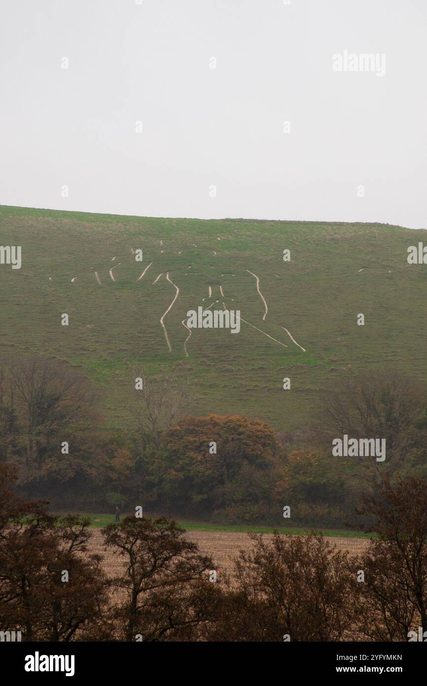 Cerne Abbas Giant aus der Sicht Stockfoto