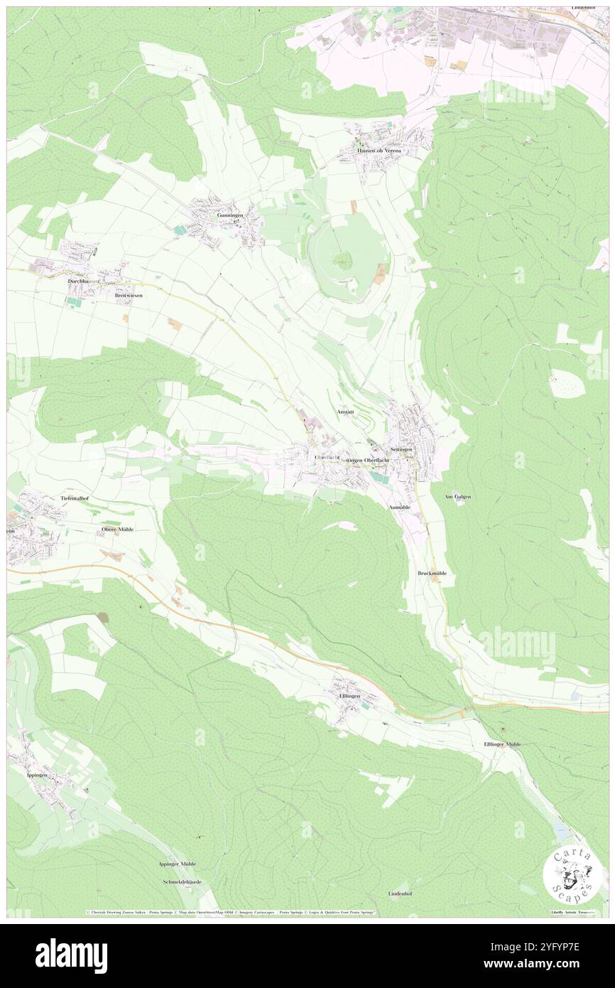 Oberflacht, Region Freiburg, Deutschland, Baden-Württemberg, n 48 1' 7''', N 8 42' 44'', Karte, Kartenausgabe 2024. Erkunden Sie Cartascapes, eine Karte, die die vielfältigen Landschaften, Kulturen und Ökosysteme der Erde enthüllt. Reisen Sie durch Zeit und Raum und entdecken Sie die Verflechtungen der Vergangenheit, Gegenwart und Zukunft unseres Planeten. Stockfoto