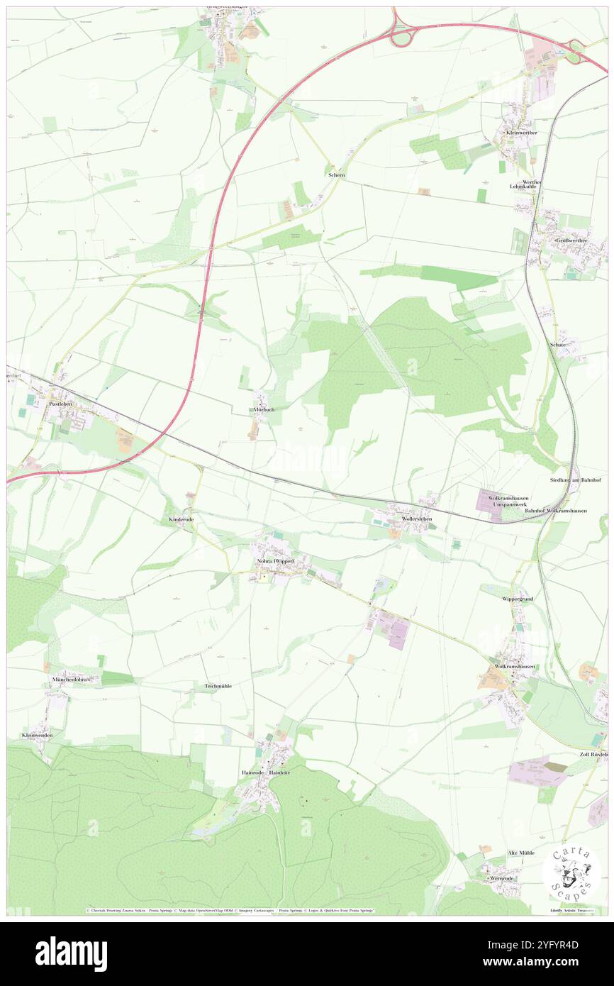 Nohra, DE, Deutschland, Thüringen, N 51 26' 31''', N 10 42' 18''', Karte, Karte, Kartenbild 2024 veröffentlicht. Erkunden Sie Cartascapes, eine Karte, die die vielfältigen Landschaften, Kulturen und Ökosysteme der Erde enthüllt. Reisen Sie durch Zeit und Raum und entdecken Sie die Verflechtungen der Vergangenheit, Gegenwart und Zukunft unseres Planeten. Stockfoto