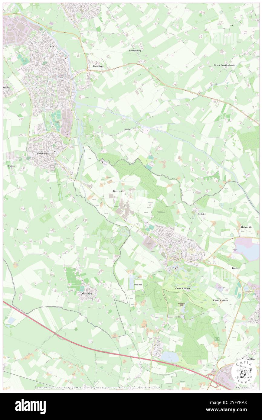 Dwarsefeld, Regierungsbezirk Münster, DE, Deutschland, Nordrhein-Westfalen, n 51 51' 42'', N 6 24' 34'', Karte, Cartascapes Map, veröffentlicht 2024. Erkunden Sie Cartascapes, eine Karte, die die vielfältigen Landschaften, Kulturen und Ökosysteme der Erde enthüllt. Reisen Sie durch Zeit und Raum und entdecken Sie die Verflechtungen der Vergangenheit, Gegenwart und Zukunft unseres Planeten. Stockfoto